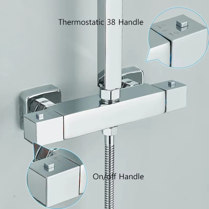 Coloana dus crom lucios cu termostat [2]
