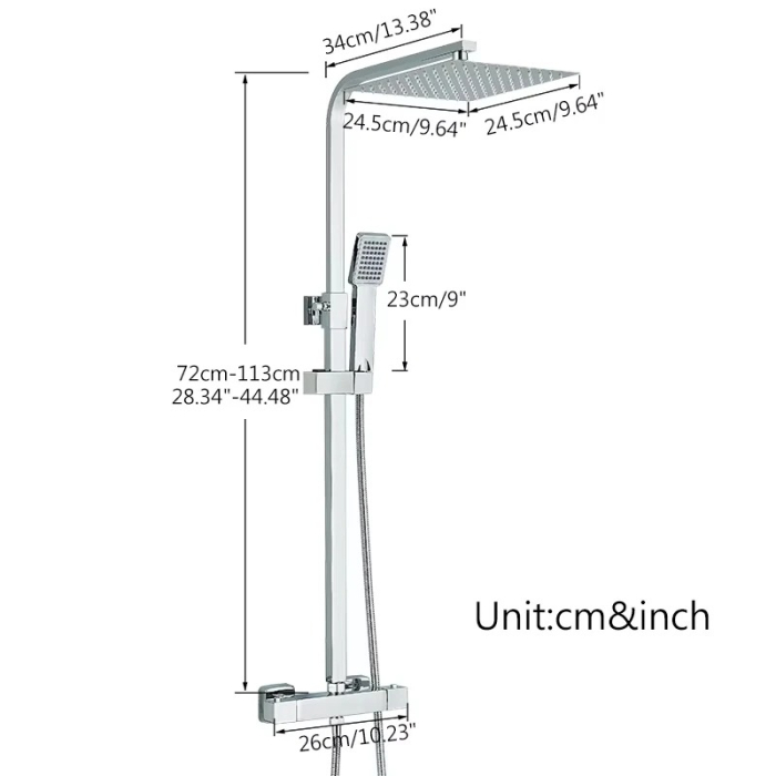 Coloana dus crom lucios cu termostat [4]