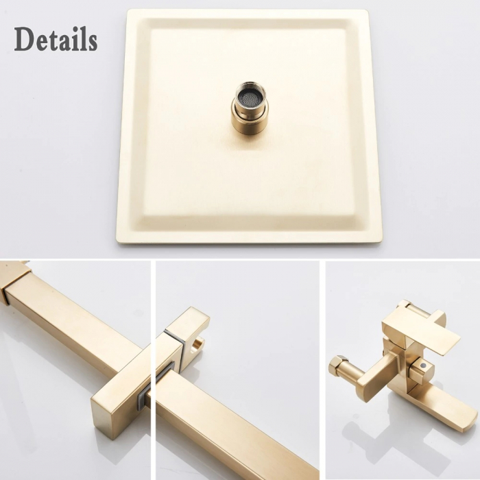 Coloana dus Gold lucios periat, 3 functii para furtun dus [10]