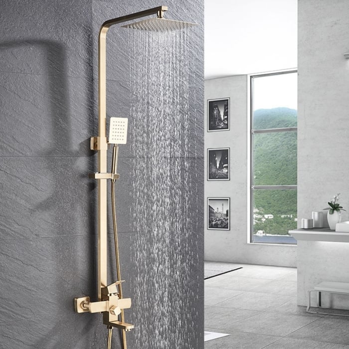 Coloana dus Gold lucios periat, 3 functii para furtun dus [2]
