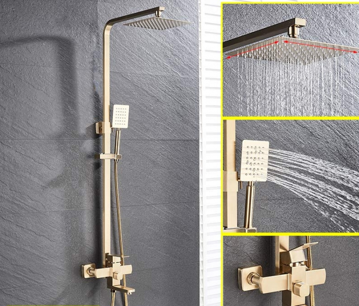 Coloana dus Gold lucios periat, 3 functii para furtun dus [3]