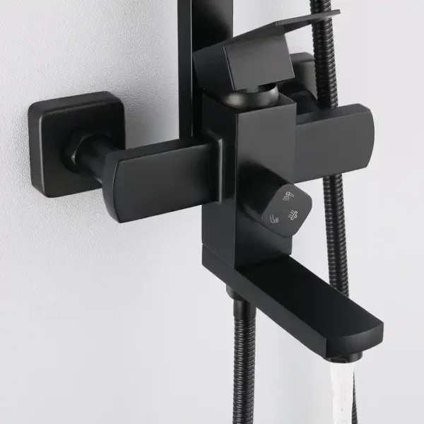 Coloana dus inox negru mat 3 functii para furtun dus [4]