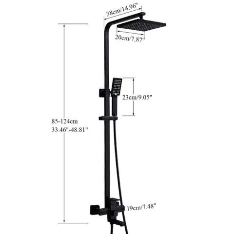 Coloana dus inox negru mat 3 functii para furtun dus [2]