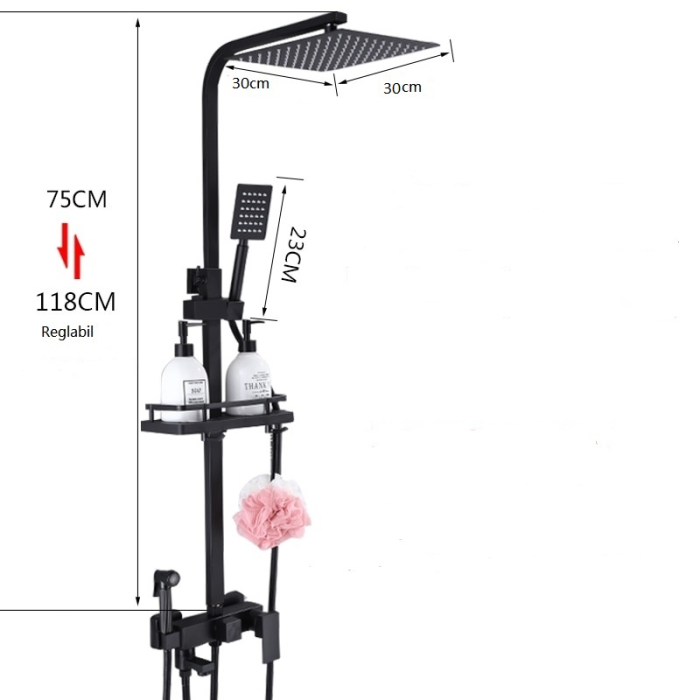 Coloana dus negru mat 4 functii [9]