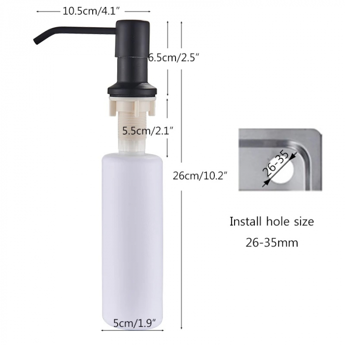 Dozator Sapun negru mat 280 ml [4]