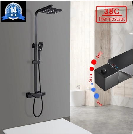 Coloana dus termostat,negru mat, Nova Black [5]