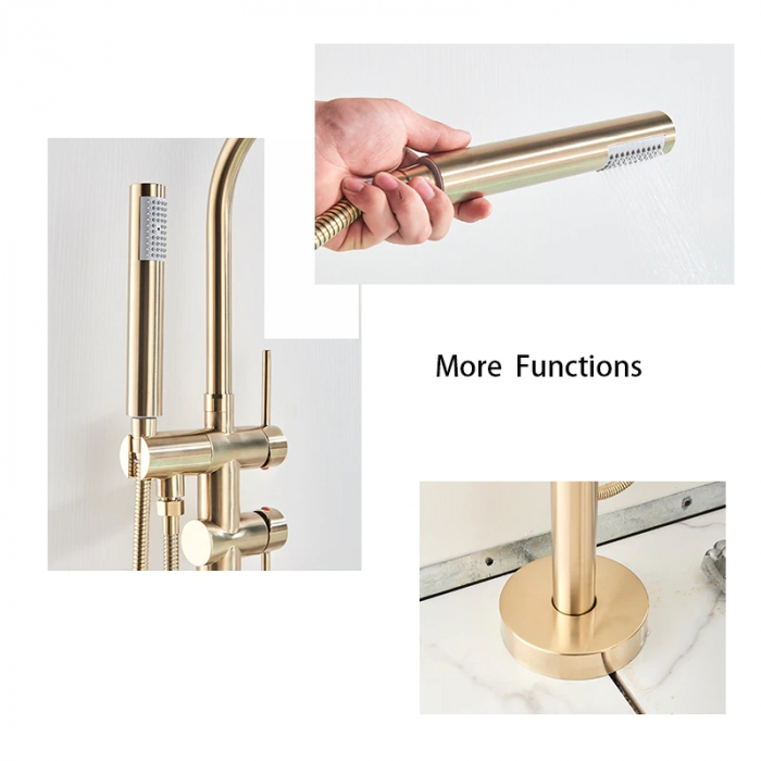 Bateria cada Free-standing, montaj pe podea, finisaj gold periat, Nova gold [3]