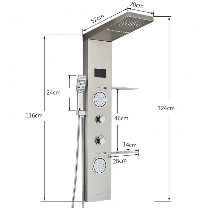 Panel de Dus cu LED cu efect de ploaie si jeturi cu masaj [2]