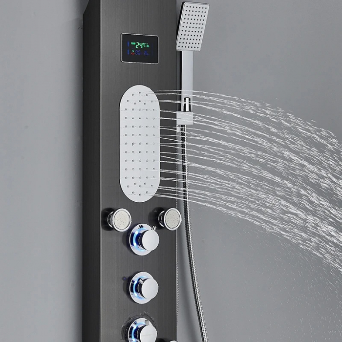 Panel de dus multifunctional cu Led, afisaj digital, jeturi SPA, efect de ploaie, sistem de masaj, 5 functii de curgere a apei [6]