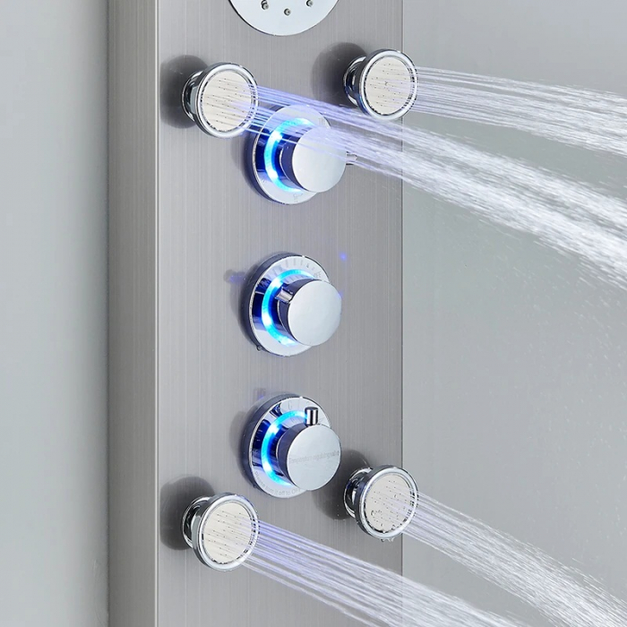 Panel de dus multifunctional cu Led, afisaj digital, jeturi SPA, efect de ploaie, sistem de masaj, 5 functii de curgere a apei [5]