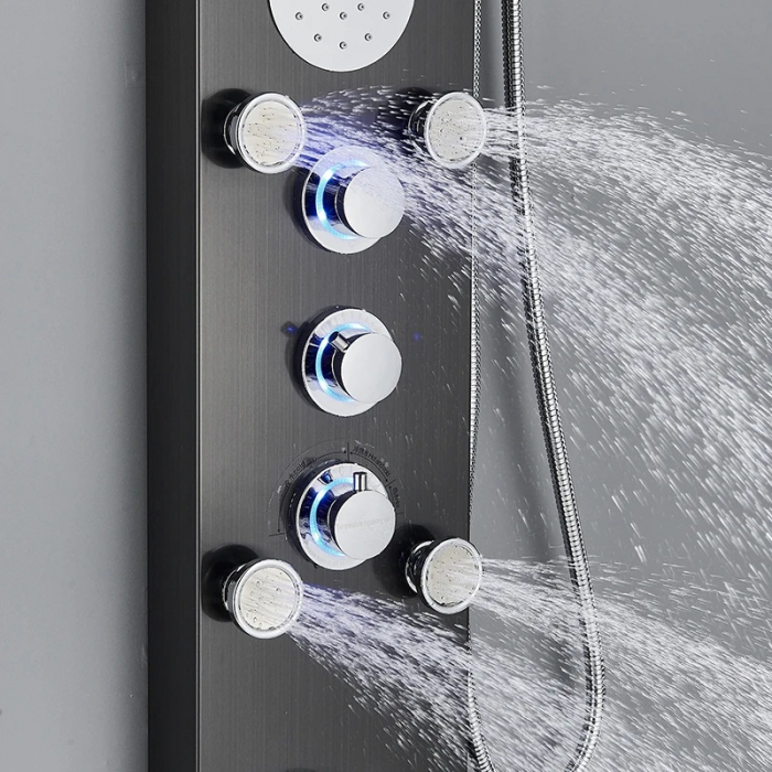 Panel de dus multifunctional cu Led, afisaj digital, jeturi SPA, efect de ploaie, sistem de masaj, 5 functii de curgere a apei [3]