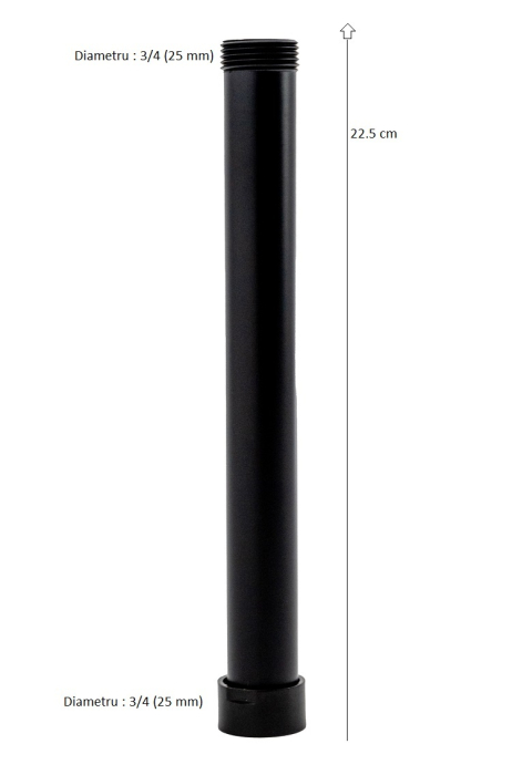 Prelungitor coloana de dus negru mat rotunda 22,5 cm [2]