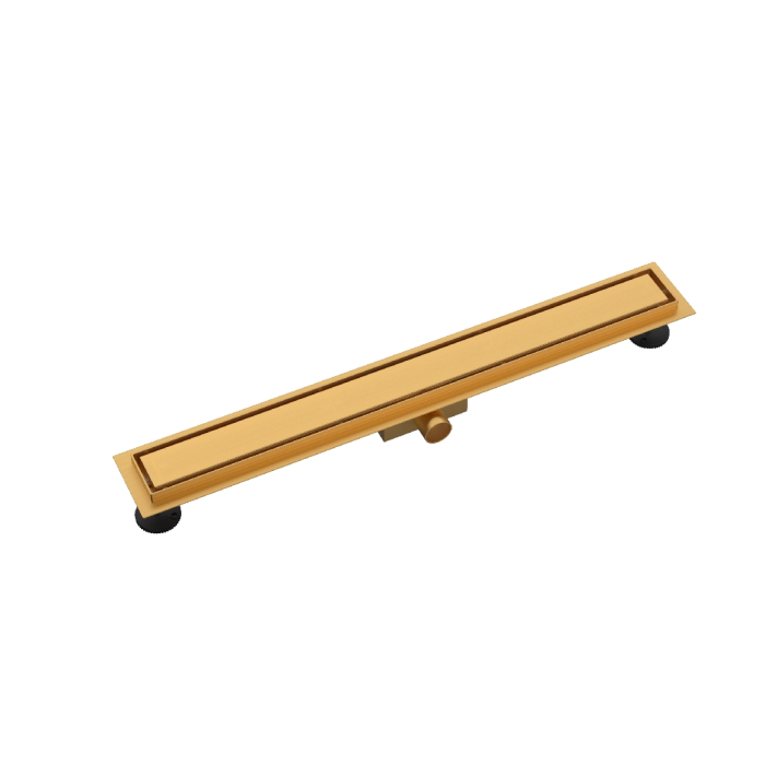 Rigola de pardoseală gold periat cu gratar plat, din inox, lungime 70 cm [4]