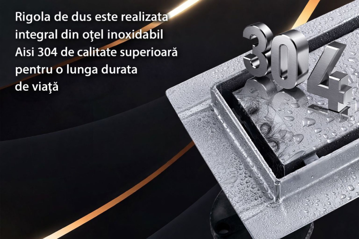 Rigola dus Faiantabila, din inox, lungime de la 40 cm la 120 cm [12]