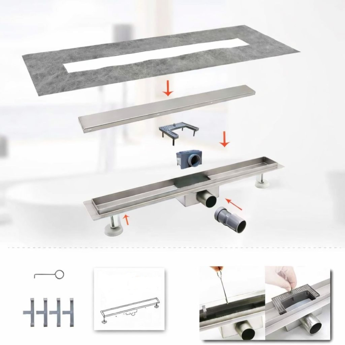 Rigola dus Faiantabila, din inox, lungime de la 40 cm la 120 cm [20]