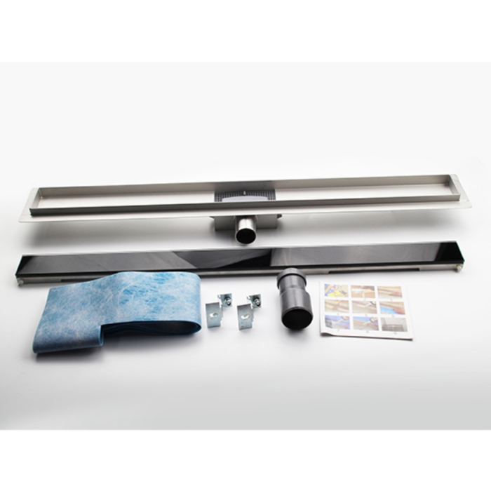 Rigola dus cu sticla neagra, integral inox , lungime 50cm,60cm,70cm,90cm [7]