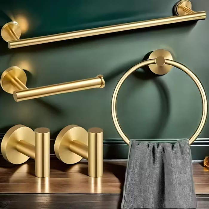 Set accesorii baie, auriu periat [5]