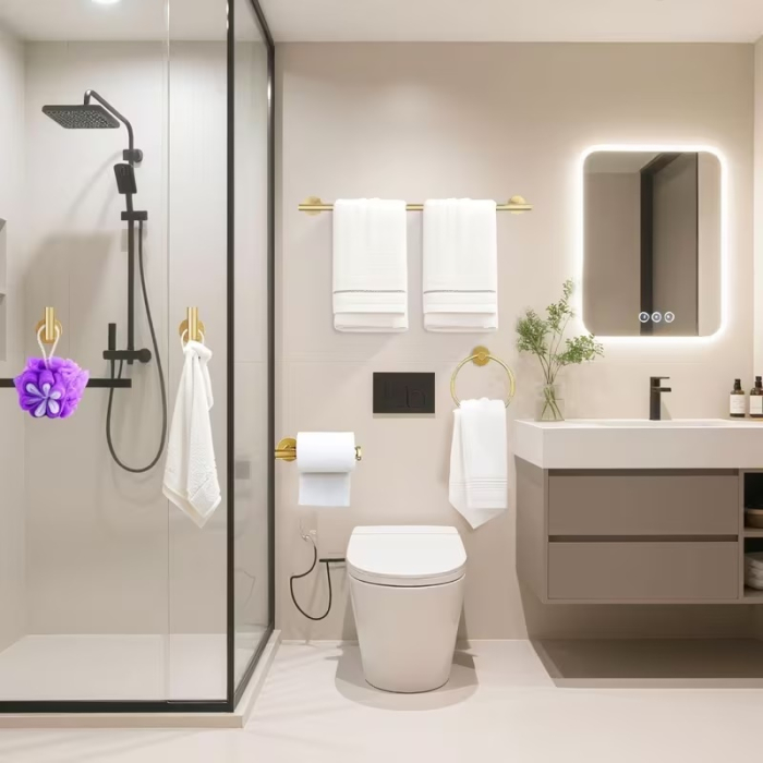 Set accesorii baie, auriu periat [6]