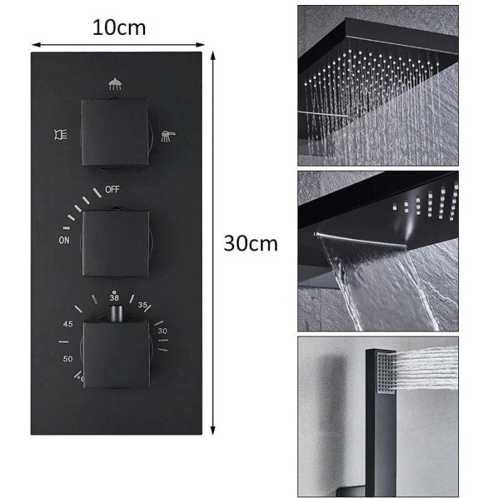 Set de dus cu termostat, 3 functii de curgere a apei, [3]