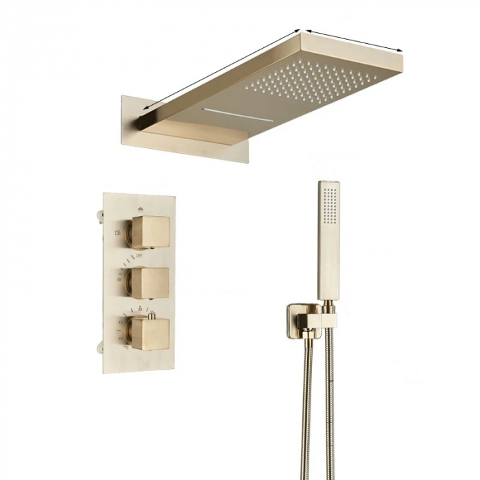 Set de dus cu termostat, auriu periat,3 functii de curgere a apei [3]