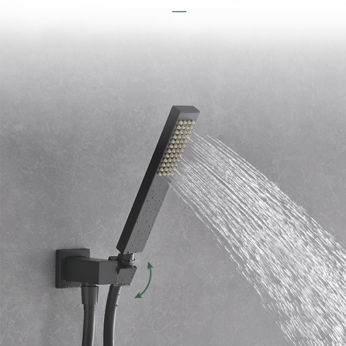 Set de dus incastrat negru cu termostat [5]