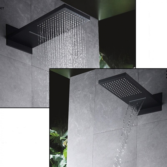 Set de dus incastrat negru cu termostat [3]