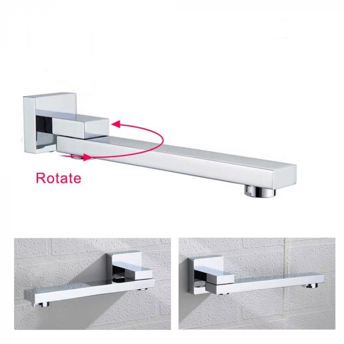 Set de dus incastrat cu termostat crom lucios, para patrata 40x40 cm, 3 functii [9]
