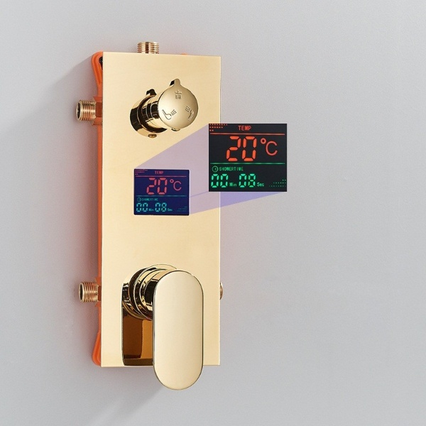 Set de dus incastrat gold lucios cu termostat pentru reglare temperaturi [8]