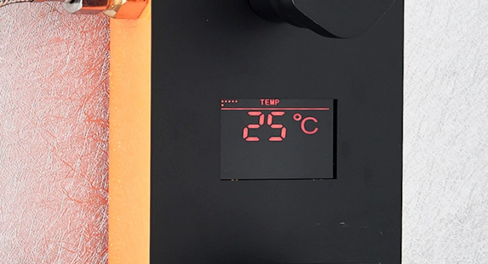 Set de dus incastrat cu para patrata de 30cm, negru mat, cu 2 functii de curgere a apei, termostat pentru reglarea temperaturei [5]