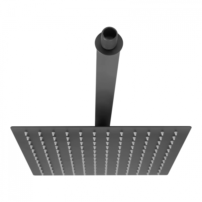 Set de dus negru mat Novara cu para patrata 30x30cm / 25x25cm , cu 2 functii de curgere a apei [15]