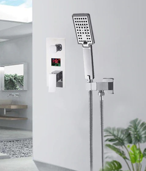 Set de dus incastrat crom lucios cu termostat pentru reglare temperaturi [5]