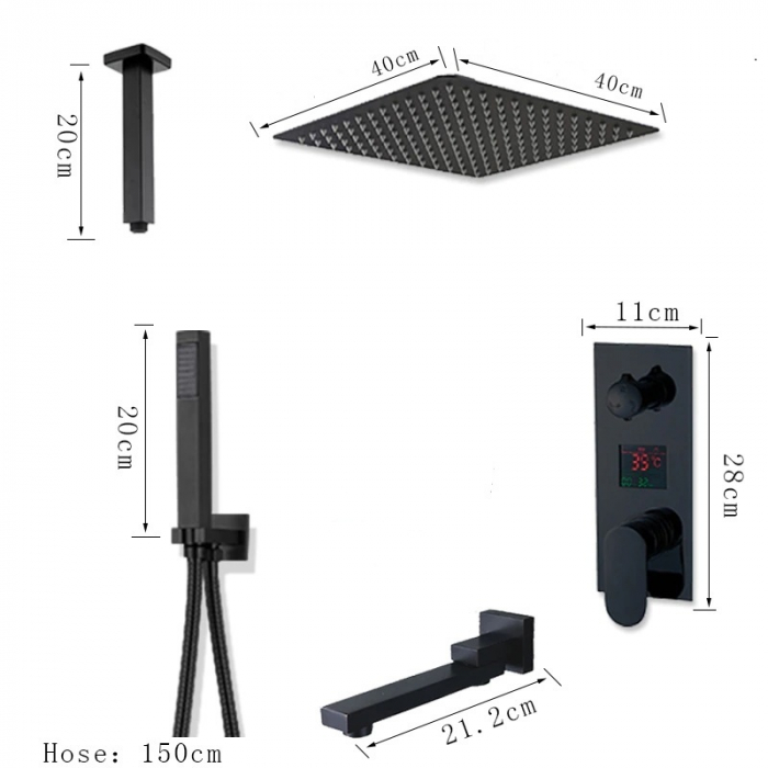 Set dus incastrabil in tavan cu termostat, para patrata 40x40 cm [3]