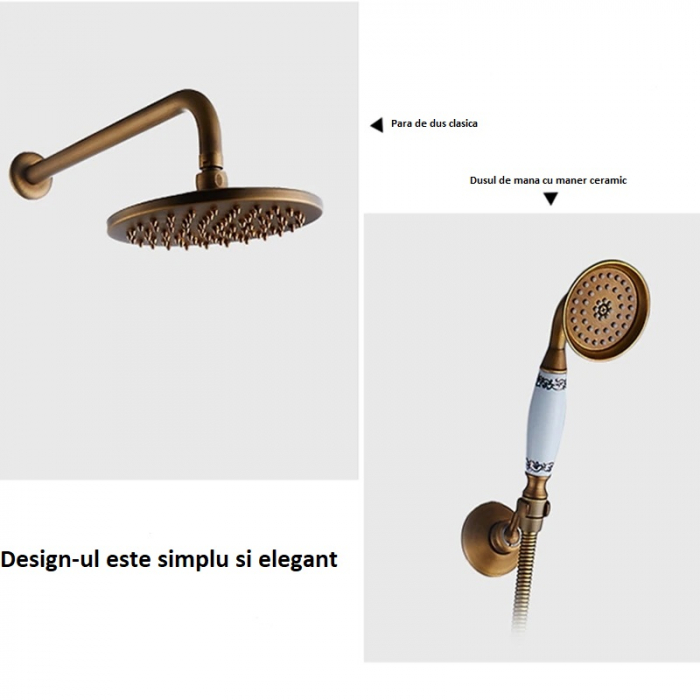 Set dus ingropat bronz antic cu palarie si dus de mana [5]