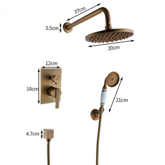 Set dus ingropat bronz antic cu palarie si dus de mana [4]