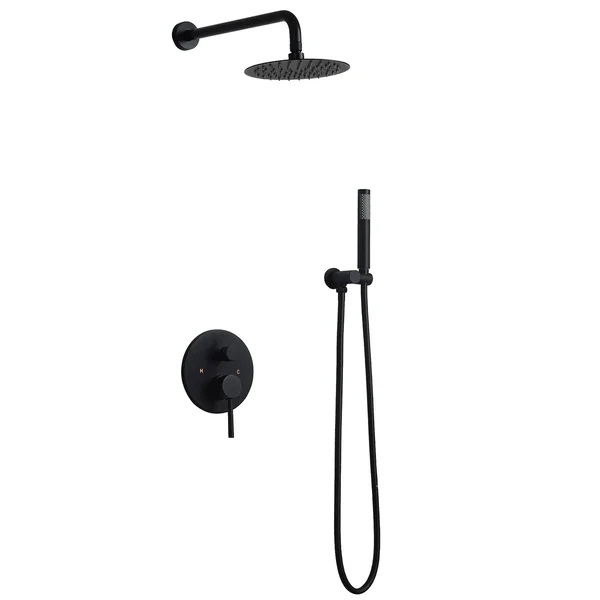 Set dus negru incastrat cu para rotunda tip ploaie 25 cm [11]