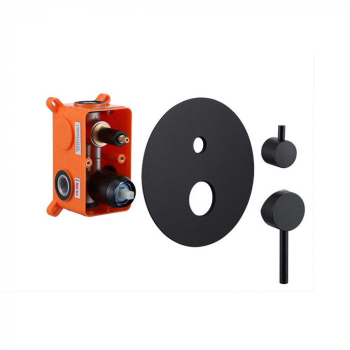 Set dus negru incastrat cu para rotunda tip ploaie 25 cm [3]