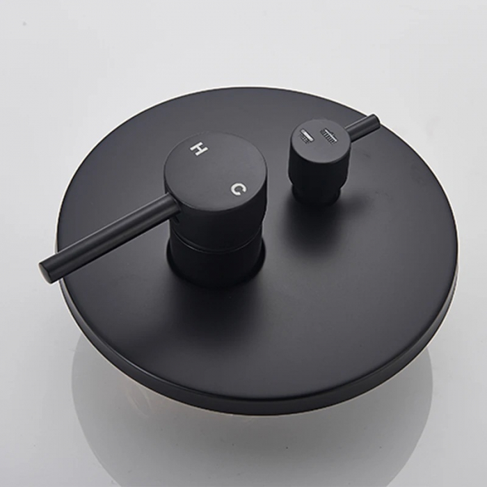 Set dus negru incastrat cu para rotunda tip ploaie [4]