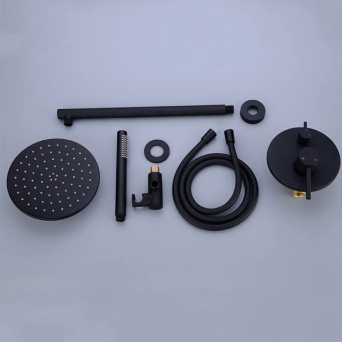 Set dus negru incastrat cu para rotunda tip ploaie [7]