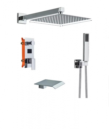 SET DE DUS INCASTRAT - Set de dus incastrat crom lucios cu termostat pentru reglare temperaturi