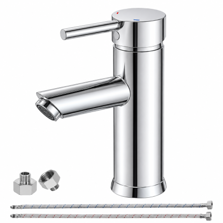 Baterie lavoar baie monocomandă alamă cromată – Crom [1]