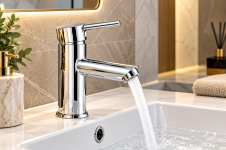 BATERII LAVOAR - Baterie lavoar baie monocomandă alamă cromată – Crom