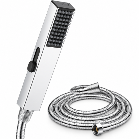 PARA DUS - Cap de duș portabil 4 moduri din inox cu furtun 1,5m crom G1/2