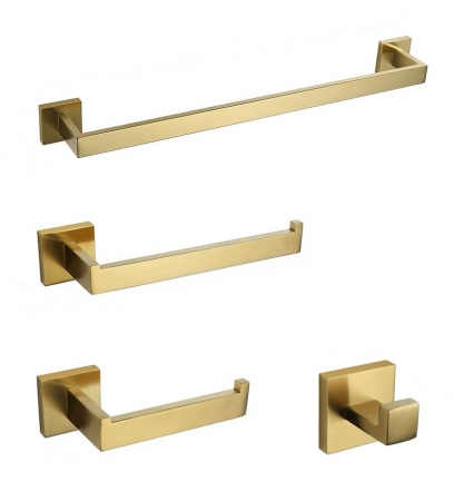ACCESORII BAIE - Accesorii baie auriu periat 4 piese