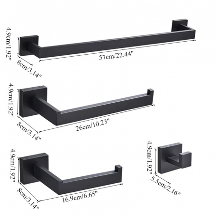 Accesorii baie negru mat 4 piese, Nova [1]