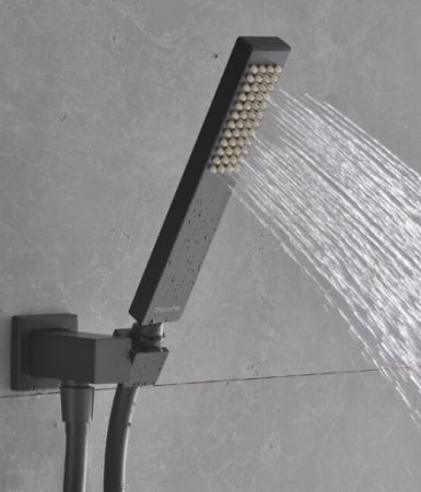Bateria pentru cadă și duș tip cascada, montare in perete, Nova black [5]