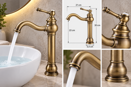 BATERIE ANTICHIZATA BRONZ MONTARE PE BLAT LANGA LAVOAR
