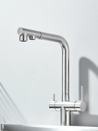 Baterii Bucatarie - Baterie bucatarie crom cu maneta apa potabila, dus extractibil
