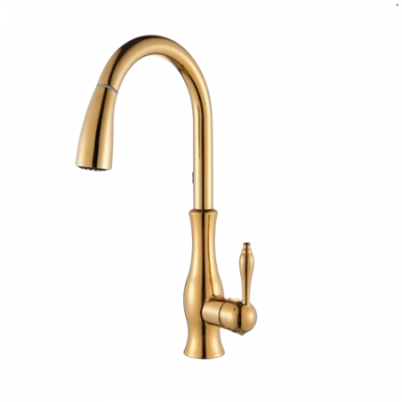 Baterii Bucatarie - Baterie bucatarie lebada aurie montare chiuveta sau blat, Nova elegant