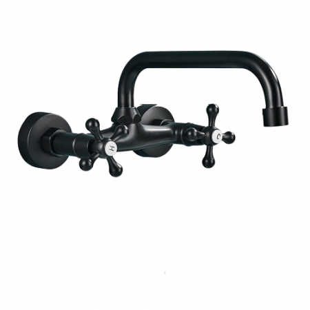 Baterii Bucatarie - Baterie cu montare pe perete in stil victorian, negru mat - Copie