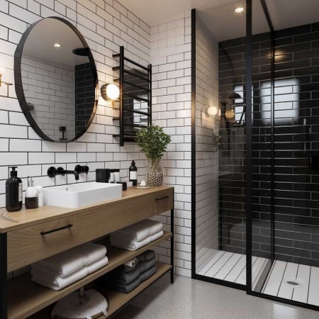 BATERII LAVOAR - Baterie incastrata lavoar neagra,Nova black